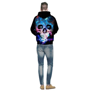 New Fashion Men/Women Hooded Hoodies Print Big Stars Skull Cool Thin 3d Sweatshirts Galaxy Tracksuits Tops - moonaro
