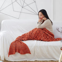 Load image into Gallery viewer, Blanket Cover Mermaid Blanket Plaid Knitted Plaids Bed Cover Mermaid&#39;s Tail Blanket Knit Crochet Sleeping Bag Warm - moonaro