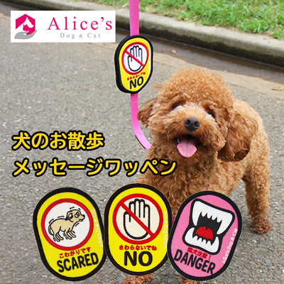 Alice S Dog Cat 犬のお散歩メッセージワッペン