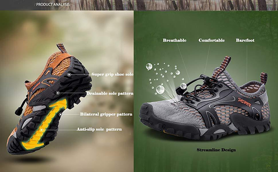 men's breathable mesh casual light outdoor hiking shoes