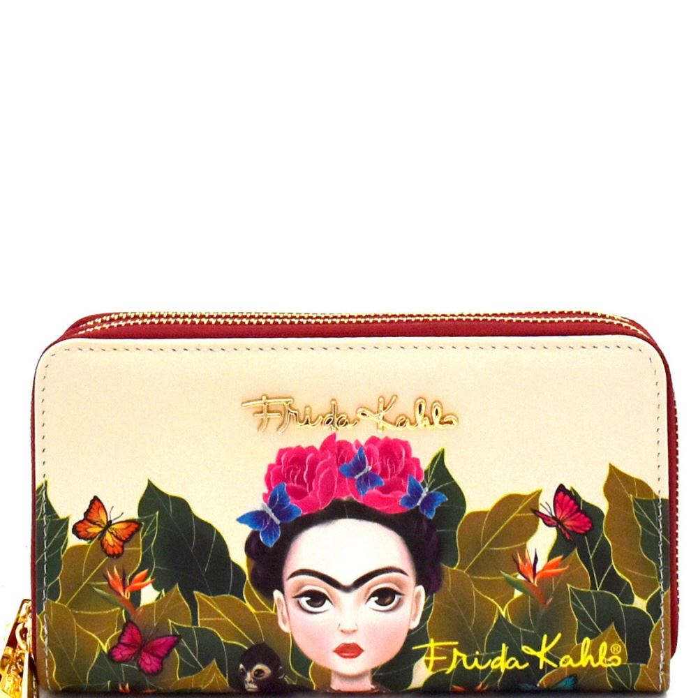 Authentic Cartoon Version Frida Kahlo Double Zip Wristlet Wallet Trendeology Read more art prints are available in up to five different sizes; usd