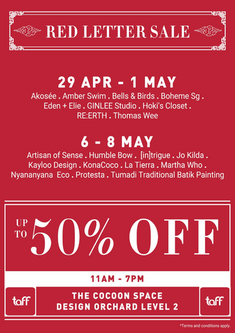 Design Orchard's Red Letter Sale is being held in Singapore May 6-8