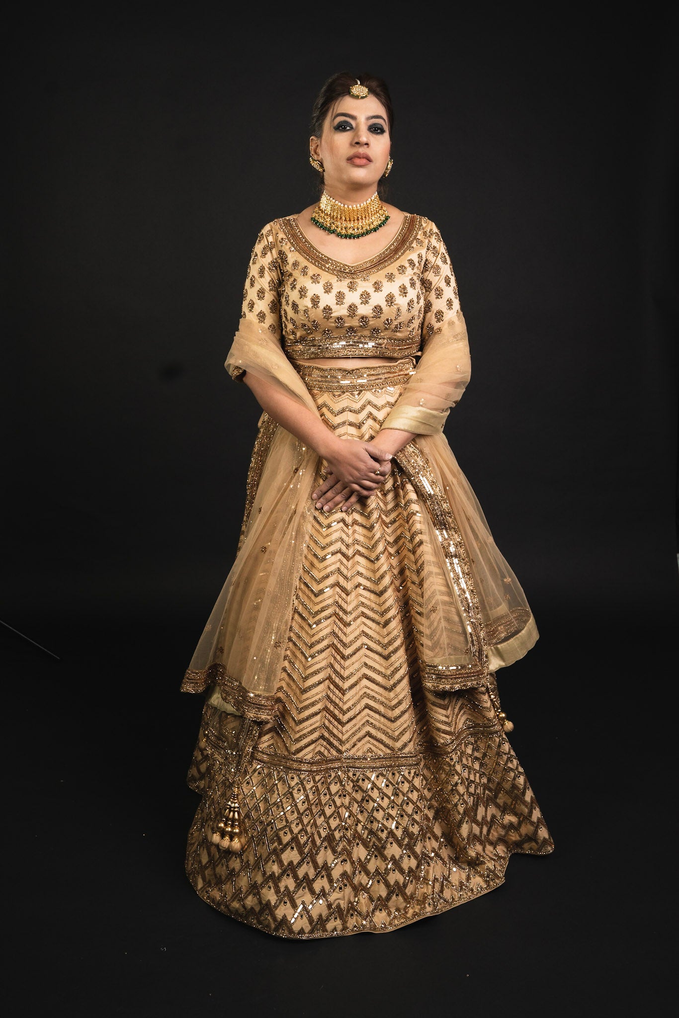 champagne lehenga