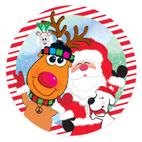 Santa and Friends Christmas Hugs Coaster