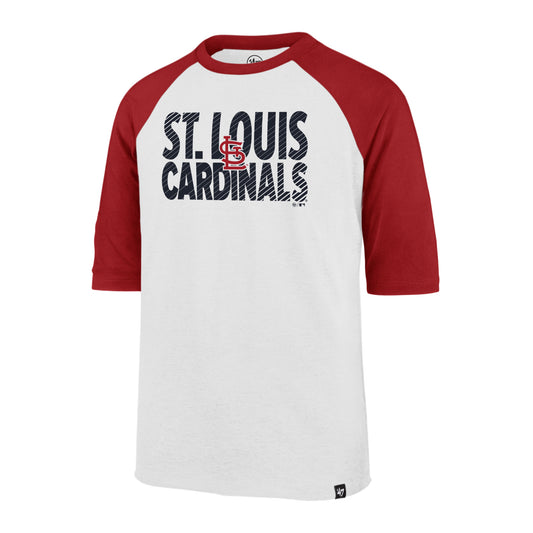 St. Louis Cardinals 47 Brand Women V-Neck Red Scrum Classic T-Shirt