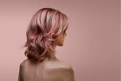 add pink colour to blonde hair with ruby shampoo 