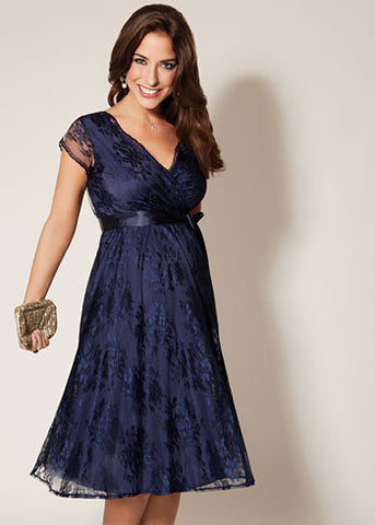 navy tie waist dress