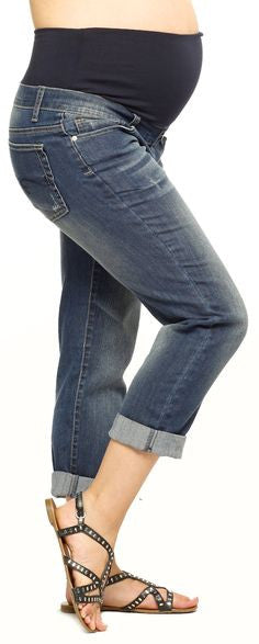 Lilac Maternity Slim-Leg Boyfriend Jeans | Free Ship Canada