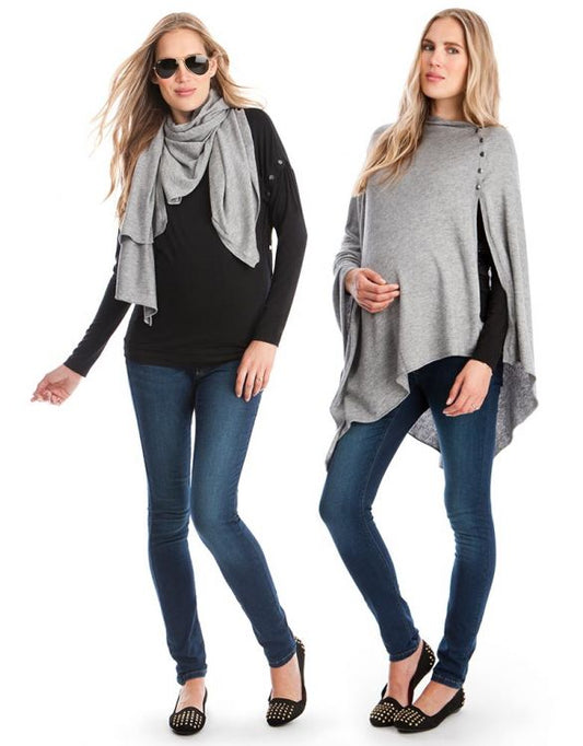 Seraphine Maternity & Nursing Top Laina - 2 Pack - Stripe + Grey Marl