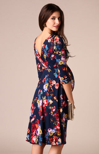 Floressa - Natasha Ruched Maternity Nursing Top in Midnight Floral