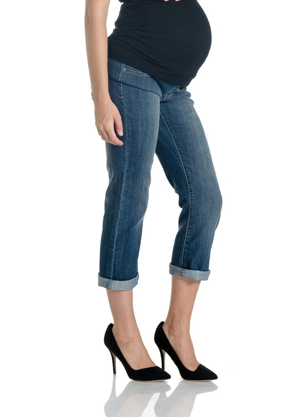 Lilac Maternity Slim-Leg Boyfriend Jeans | Free Ship Canada