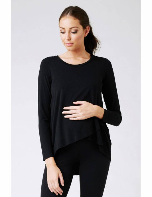 Ripe Maternity Valerie Knit Tunic Sweater Dress Black/Ecru