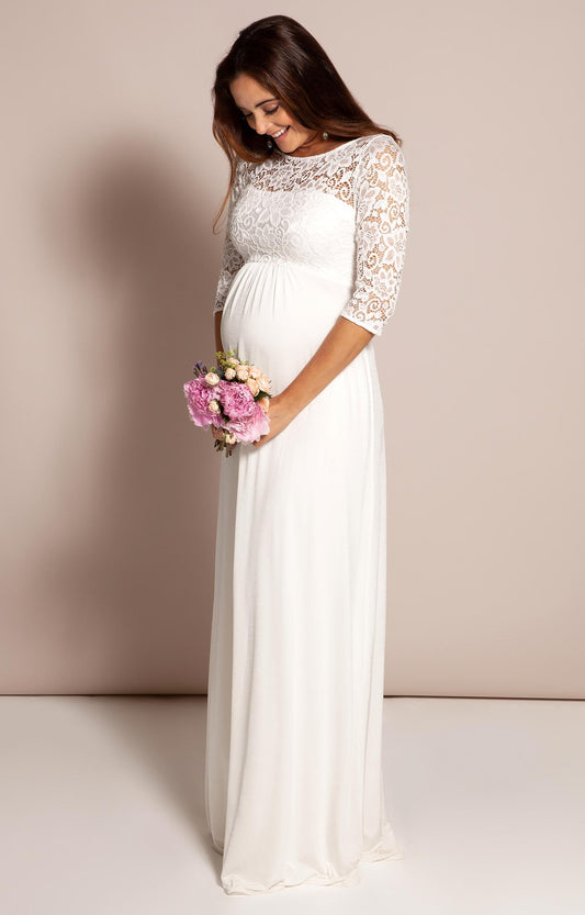 Lillian Lace Maternity Wedding Gown Ivory White - Maternity