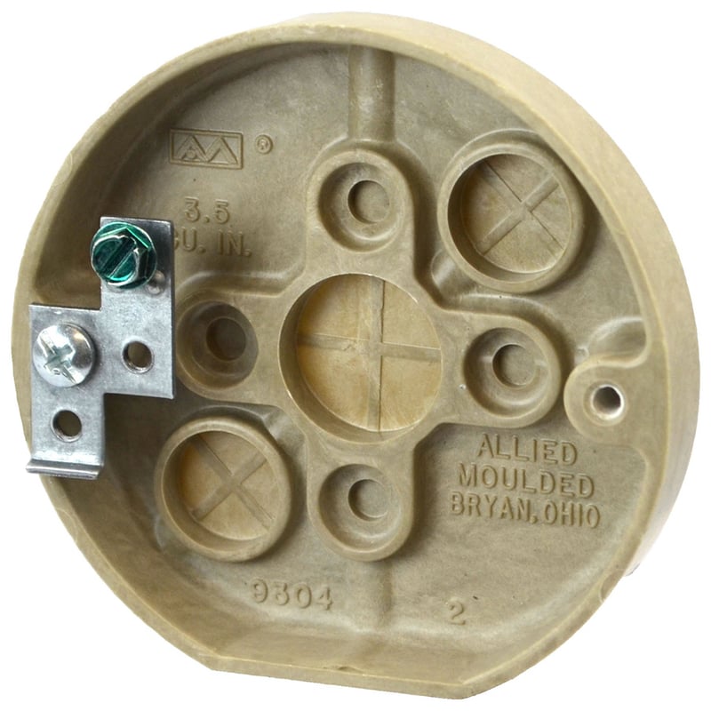 Fan/Fixture Pan, 3-3/8 Diameter, Depth: 5/8, Non-Metallic By