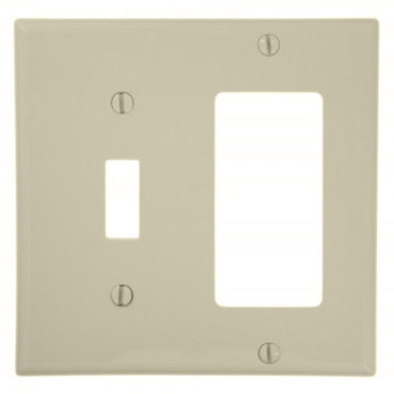 Comb. Wallplate, 2-Gang, Toggle/Decora, Nylon, Lt Almond, Standard By –  Electrical Parts