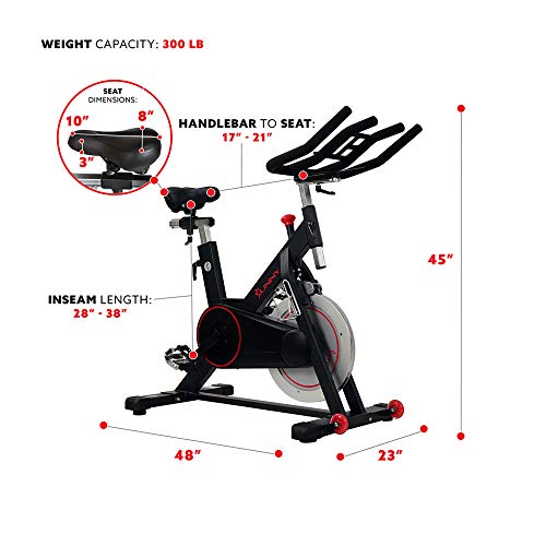 sunny health & fitness magnetic belt drive indoor cycling bike