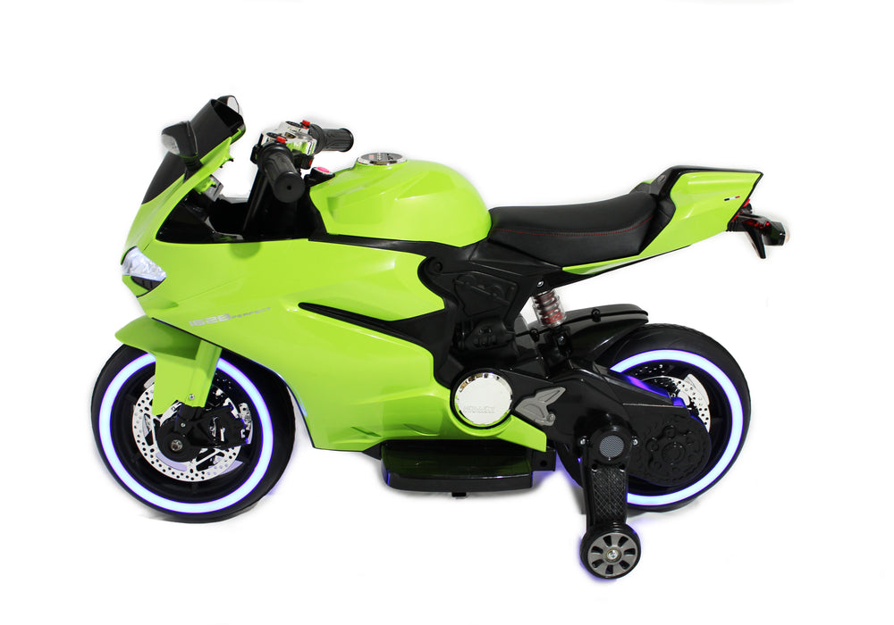 green motorcycle for kids