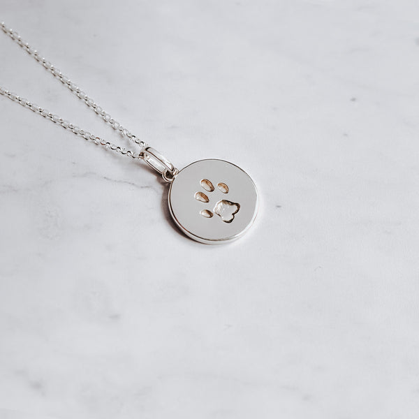 Paw Print Charm, Paw Print Necklace Pendant