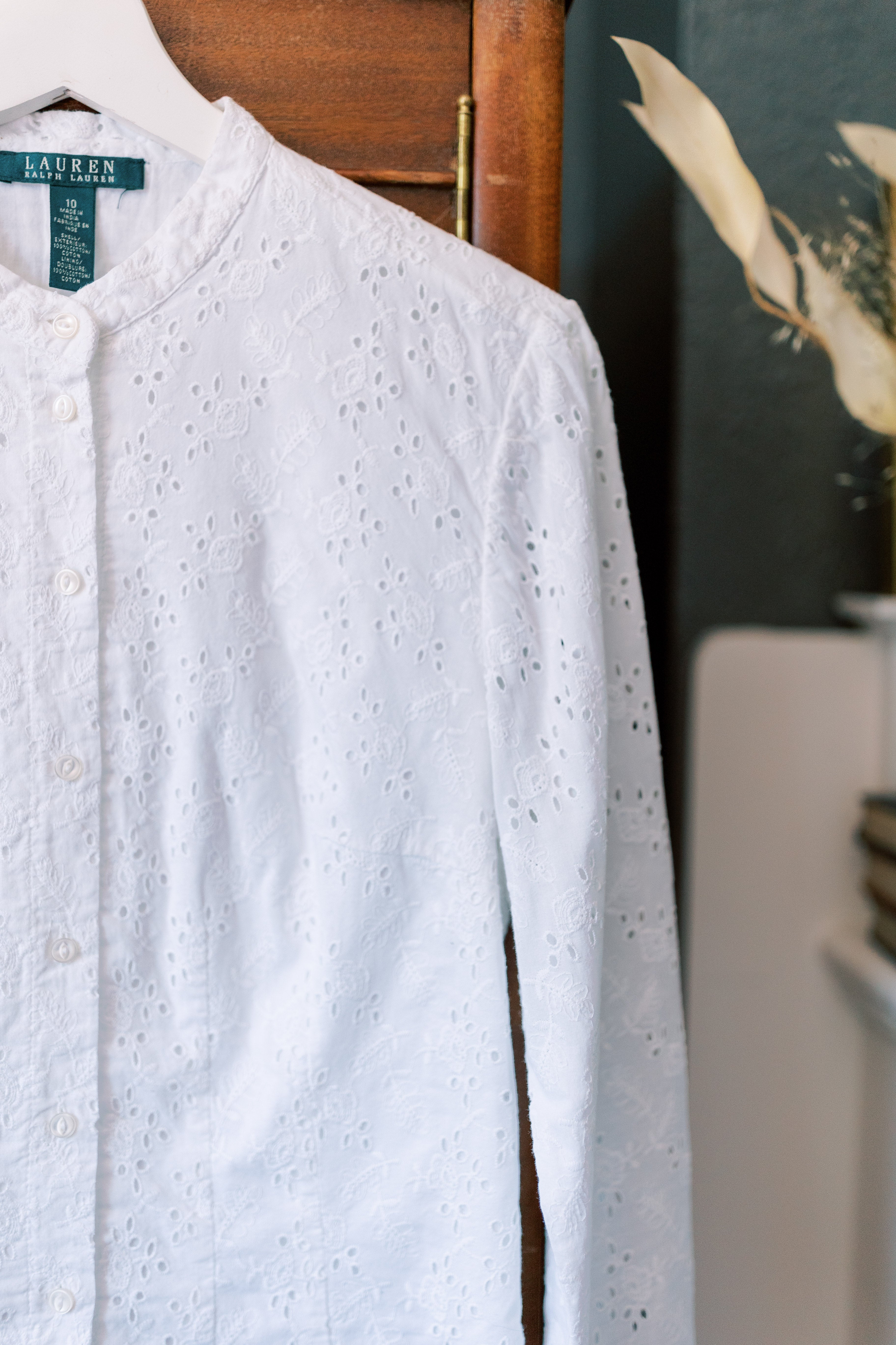 100% Cotton Ralph Lauren White Eyelet Blouse – Ever Thrift