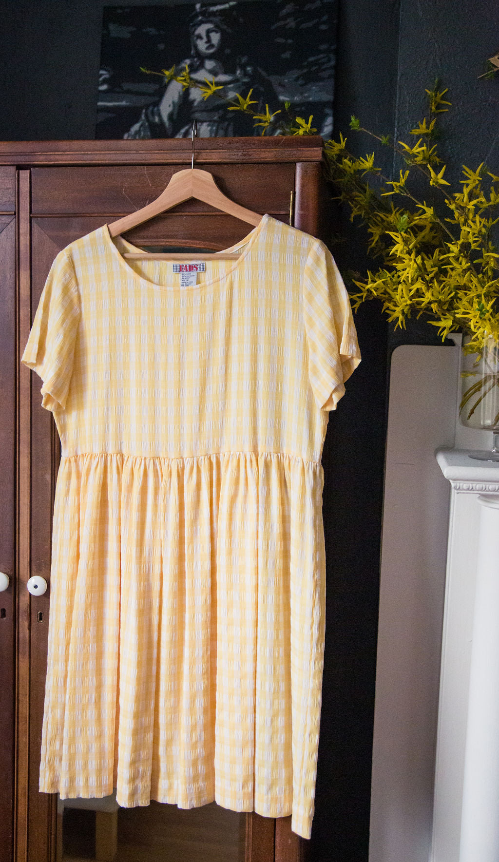 yellow gingham baby dress