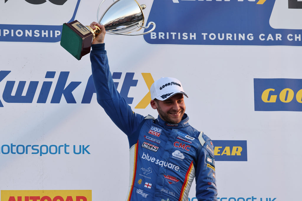 BTCC - Jake Hill Podium Donington Park MB Motorsport accelerated by Blue Square