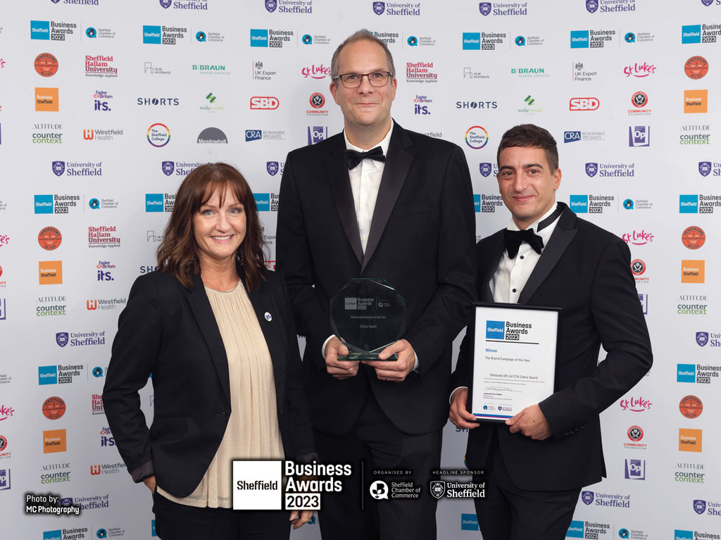 Cobra Sport Exhausts - Sheffield Business Award Winners 2023 - Brand Campaign of the Year