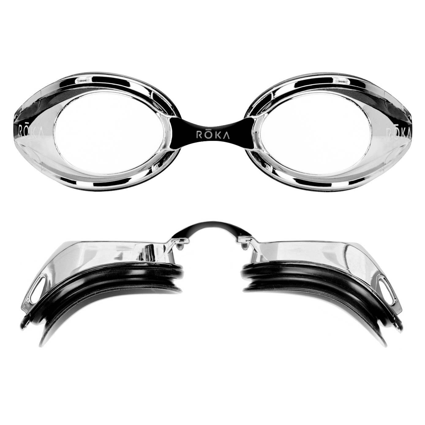 black swimming goggles