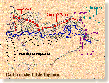 Battle of Little Bighorn Map - CavHooah.com