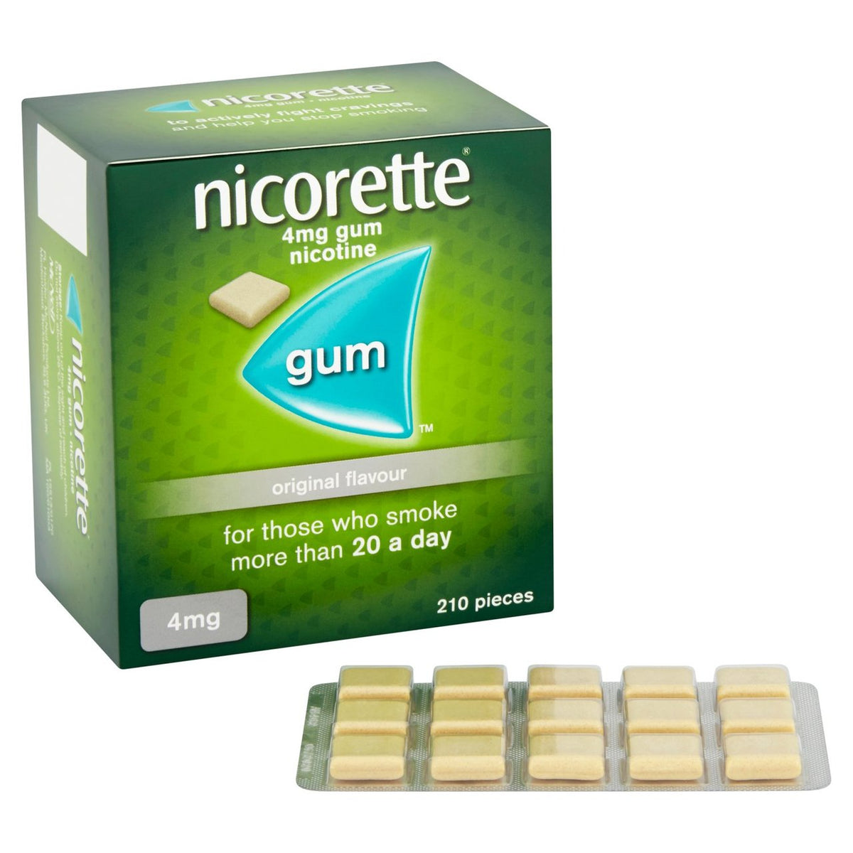 Nicorette Gum Original 4mg 210 Per Pack Ukau Ejinish Online Bd 2510