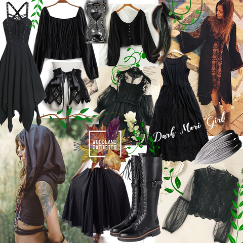 Woodland Gatherer Dark Mori Girl Aesthetic 