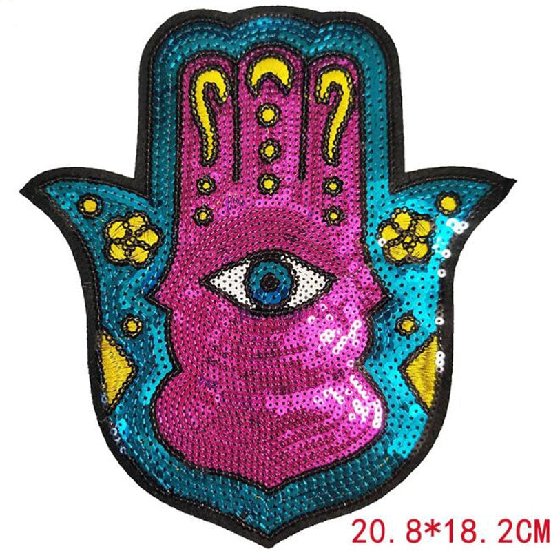 Evil Eye Iron On Sequin Patches Afterpay Australian Online Craft Shop ...