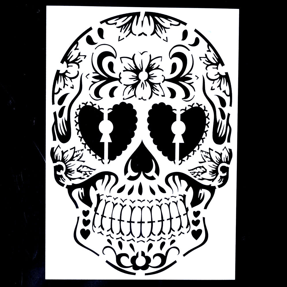 day-of-the-dead-skull-stencil-a4-size-diy-craft-woodland-gatherer-bnpl