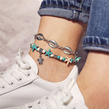 Boho Turquoise Shell Anklets