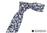 Floral Print Thin Cotton Neck Ties