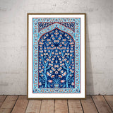 Turkish Tile Tree of Life Watercolour Painting Print on Canvas