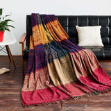 Boho Chenille Sofa Throw Blanket Bedspread
