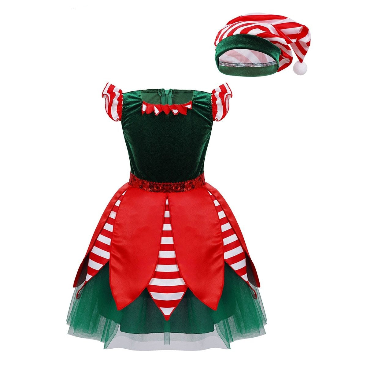 Women's Holiday Elf Costume Walmart Canada | Christmas Kids Children Girls  Santa Claus's Elf Costume Sequin Xmas Fancy Dress Stockings And Hat Cosplay  Outfits Set 