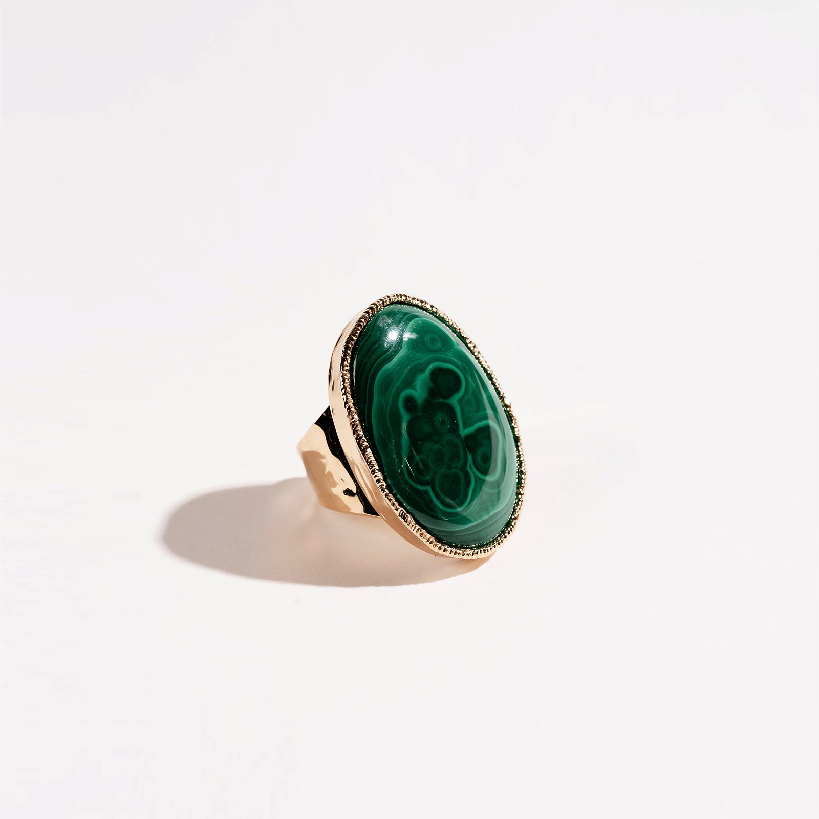 Oval Malachite Signature Ring