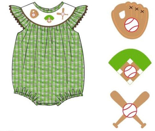 baseball smocked bubble