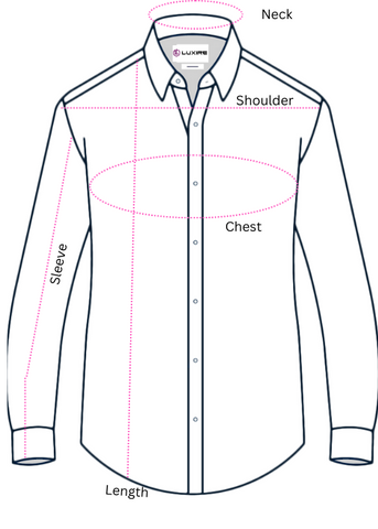 Men's Shirt Size Chart – Luxire Custom Clothing