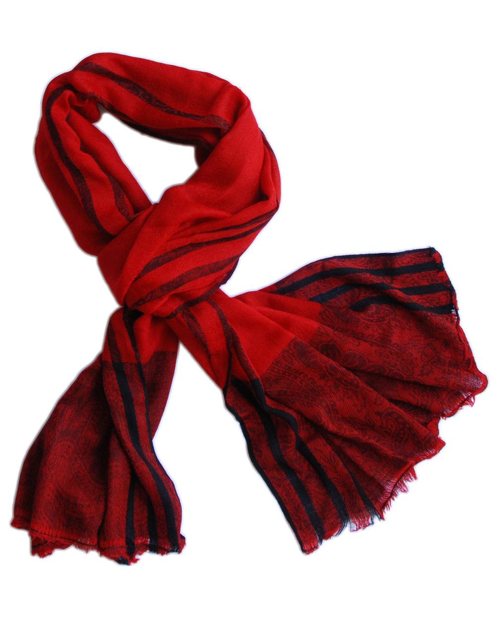 red and black cashmere scarf