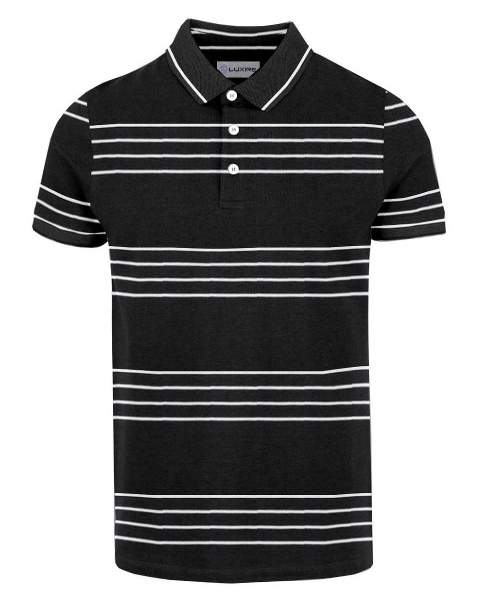 black and white striped polo t shirt