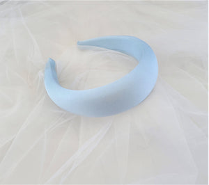 Baby Blue Satin Square Padded headband