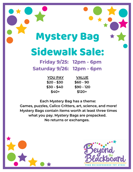 Mystery Bag Sidewalk Sale, Beyond the Blackboard