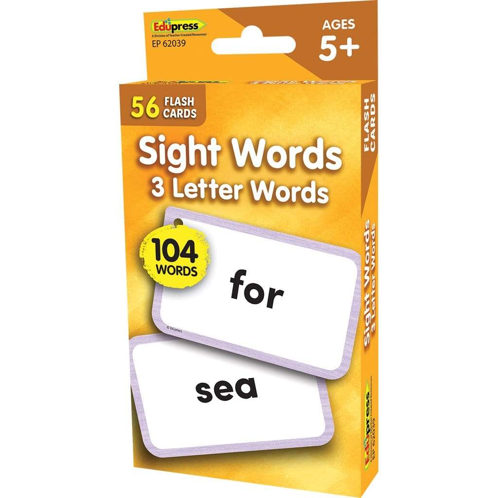 Sight Words Flash Cards 3 Letter Words Beyond The Blackboard