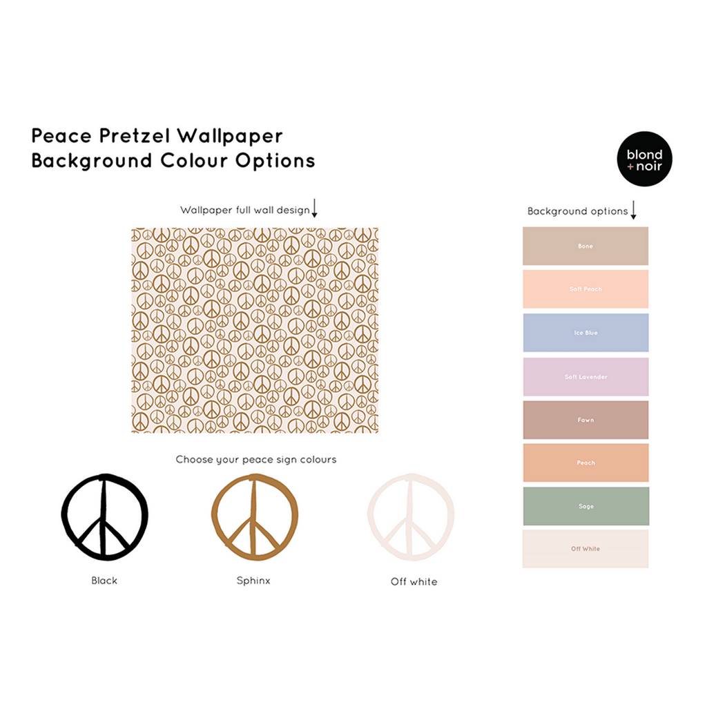 Peace Pretzel | For Hide & Seek Kids Cubbies & Mud Kitchens Wallpaper Blond + Noir 