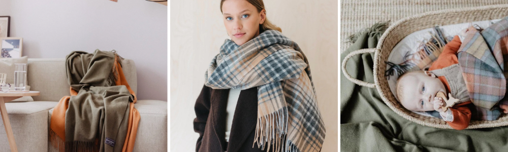 Lambswool scarves and blankets | Merino & Me