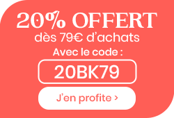 20% offert dès 79€ d'achat avec le code 20BK79