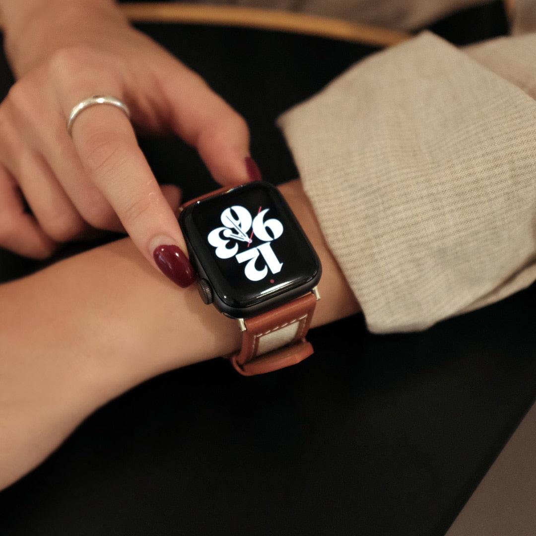 当店一番人気当店一番人気Apple Watch 本革＆キャンバス (キャメル