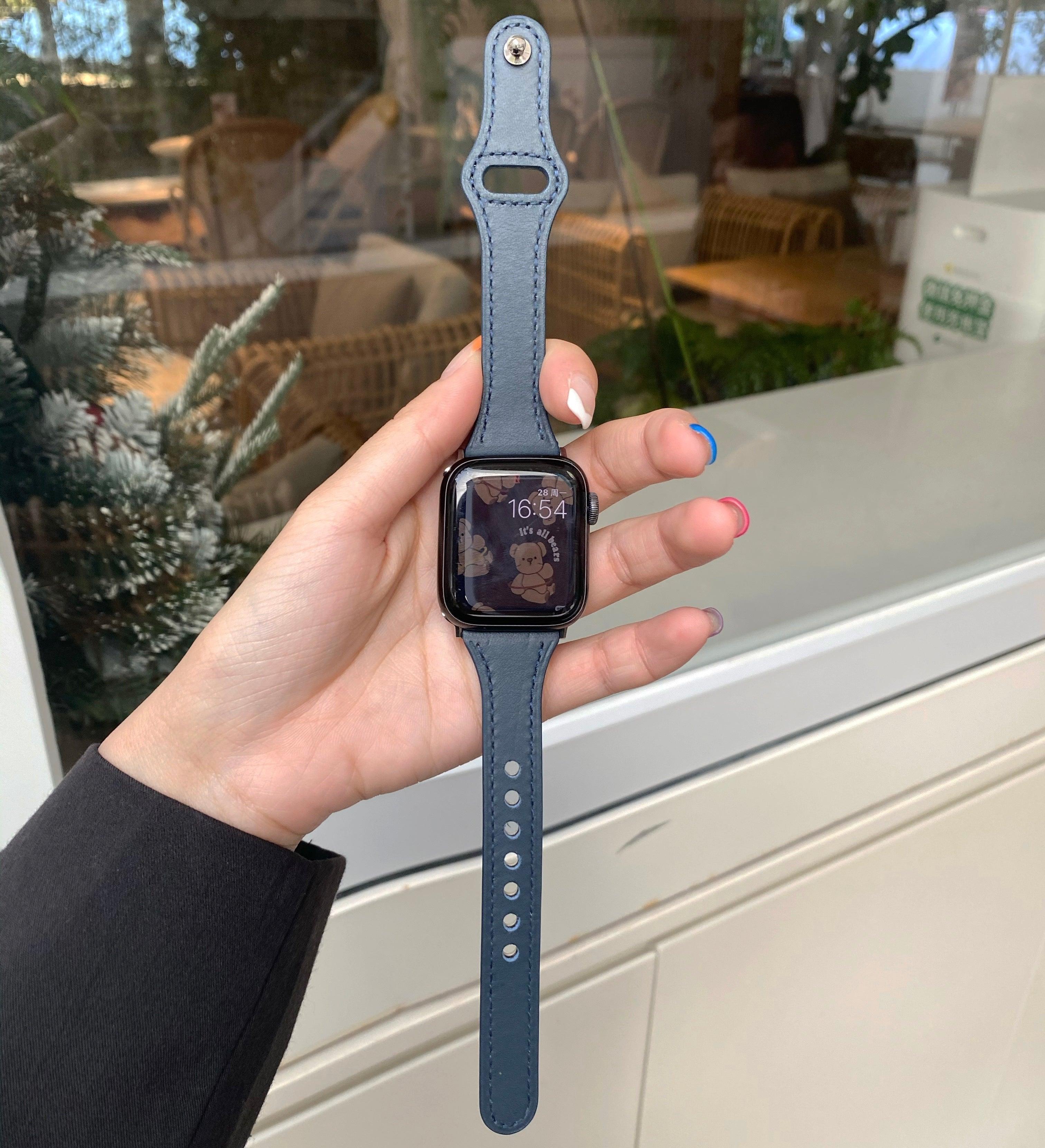 Apple Watch グレー 42mm 44mm レザー 匿名配送 毎日発送